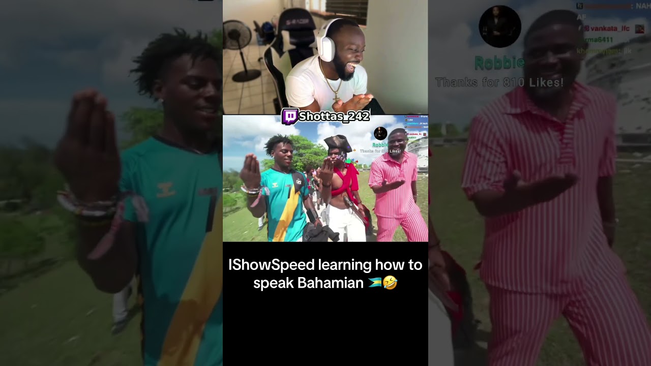 Speed learning how to speak Bahamian 🇧🇸🤣 #funny #ishowspeedclips #ishowspeedshorts