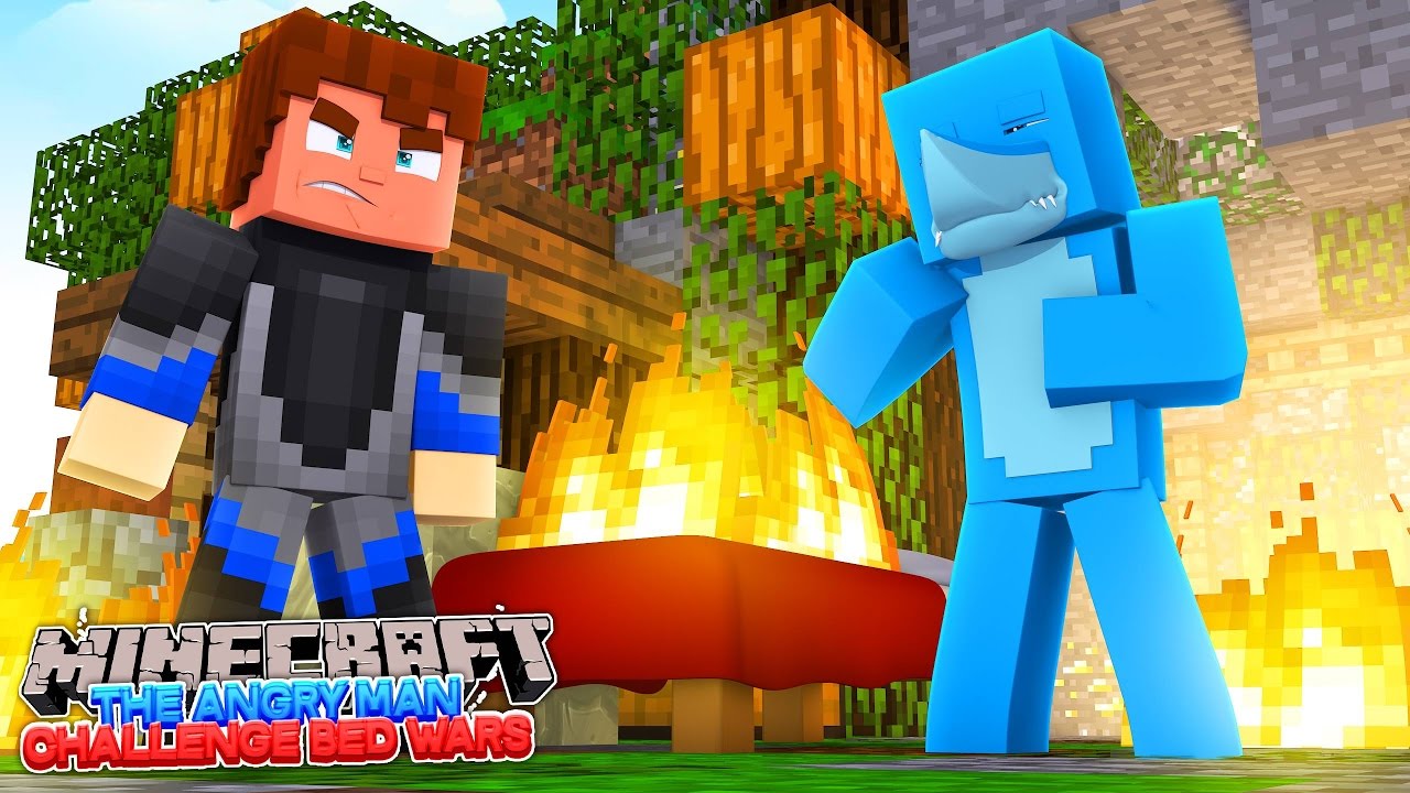 ANGRY MAN CHALLENGE w/Little Kelly - Minecraft Bed Wars