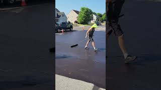 Hand Brushed Parking Lot Sealcoating shorts short sealcoating