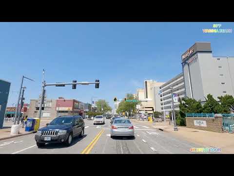 DRIVING TOUR OF VIRGINIA BEACH, VA STREETS - NEAR THE OCEANFRONT - 4K TOUR