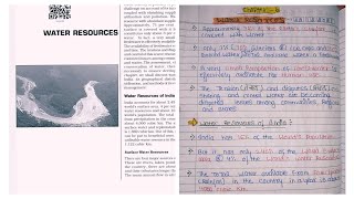 Class 12 Geography Notes Chapter 6 Water Resources ( book-2)