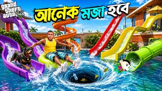 Gta 5 : Franklin & Shinchan Found Secret Waterslide with Motu Patlu 😱 | Gta V Bangla Gameplay screenshot 5