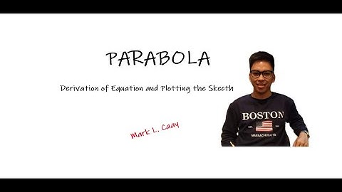 Conic Section 2: The Parabola (Analytic Geometry)