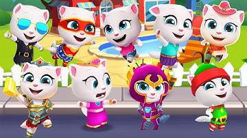 Talking Tom Gold Run 3D Fun Game - 2X Fast All 9 Angela Gameplay 2018