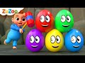 Zu Explores Colorful Surprise Eggs Yes Yes Playground Songs ZuZoo Nursery Rhymes Kids Songs