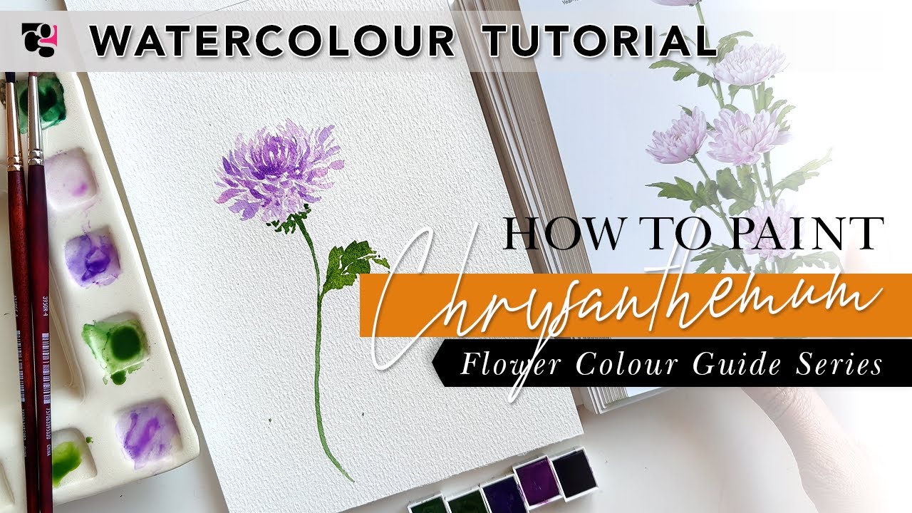 How to Paint a Chrysanthemum in Watercolour - Hello Clarice Tutorials ...