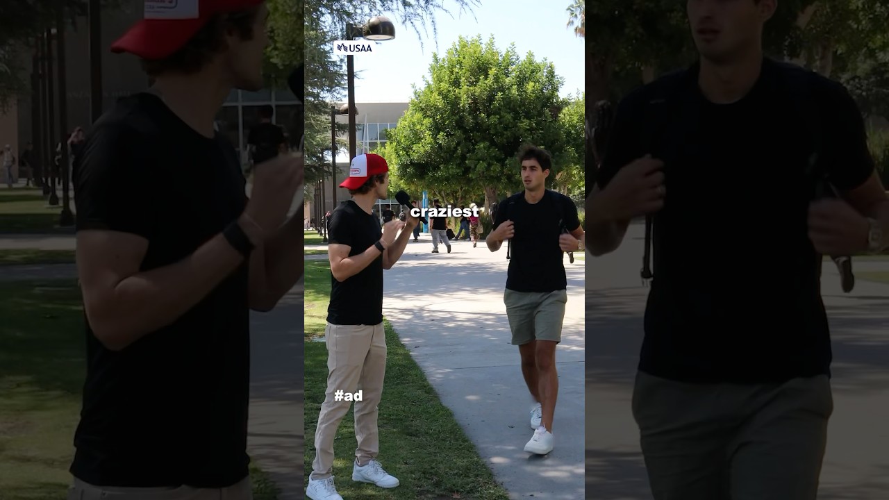 #ad Asking Students About Freshman Year with @USAA #shorts #college