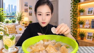 Soft Amber Jelly Bites with a Sugary Coating and Clear Texture ASMR screenshot 1