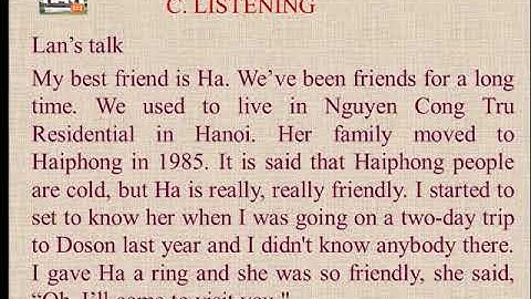 UNIT 1 FRIENDSHIP - LISTENING ENGLISH 11