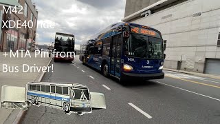 MTA M42 Bus #9439 full ride from MJQ Depot to W 42 St & 7 Av (+ MTA Pin from bus driver!).