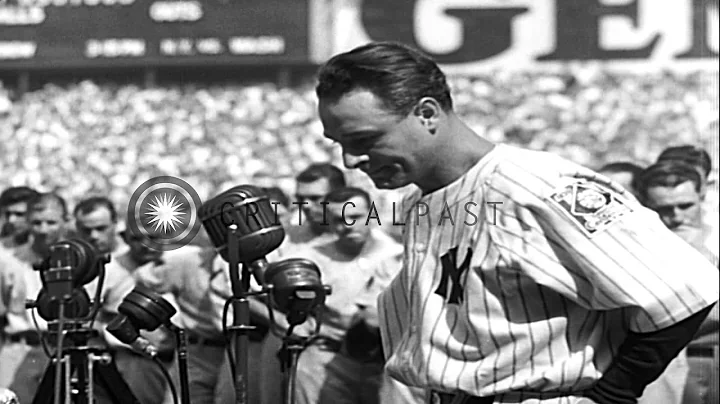 Lou Gehrig and Babe Ruth address the crowd on "Lou...