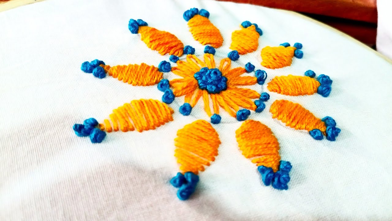 Beautiful Flower Embroidery Design | Easy Hand Stitching Tutorial