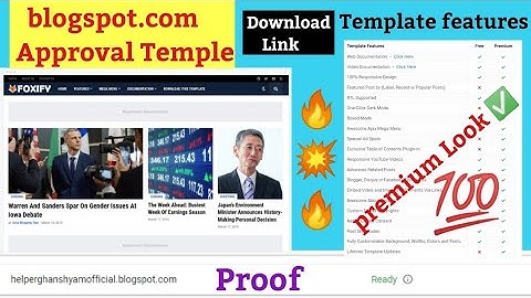 blogspot.com Google Adsense Approvel Template || Primium Template Download Free || 100% Approval