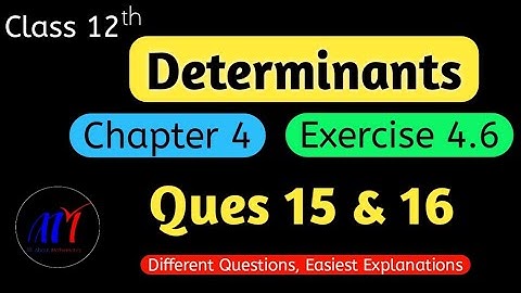 Chapter 4 Determinants Exercise 4.6 ( Ques 15 & 16 ) Class 12 Maths | NCERT Solutions
