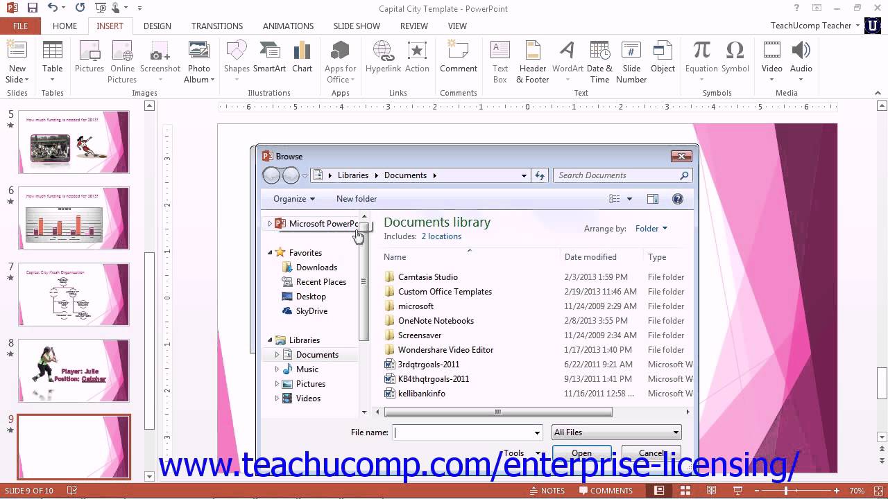 Microsoft Office PowerPoint Tutorial 2013 Inserting Charts and Tables ...