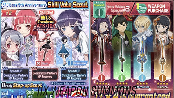 SAO Memory Defrag / 5th Game Anniversary Rain + Weapon Summons
