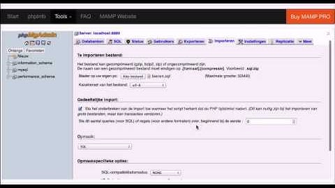SQL - database importeren in Wamp
