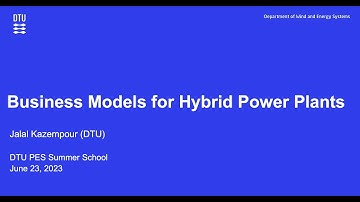 Jalal Kazempour: Business Models for Power-to-X Hybrid Power Plants