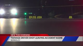 Teenager driver shot after leaving accident scene