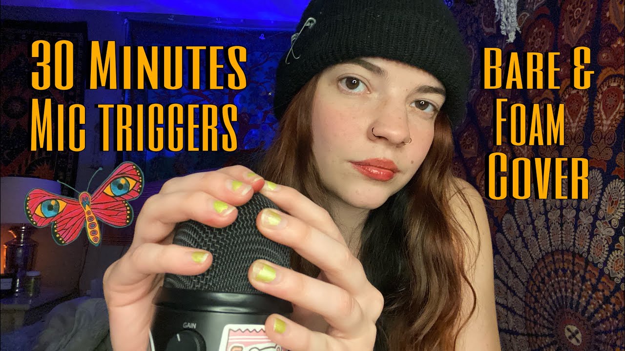 ASMR 30 Minutes of MIC GRIPPING + Scratching | Bare & Foam Cover ...