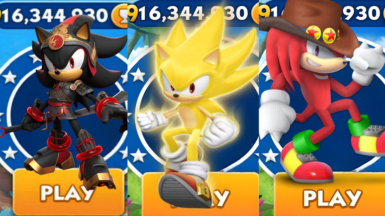 Sonic Dash - Warrior Shadow VS Super Sonic VS Hunter Knuckles_ Movie ...