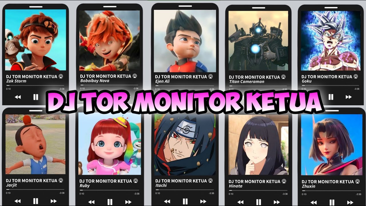 DJ TOR MONITOR KETUA versi Nova, Ruby, Itachi, Ejen Ali, Titan Camera, Zhuxin,Zak,Hinata,Jarjit