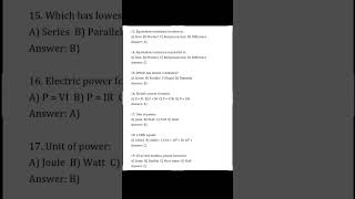 AP POLYCET 2026- PHYSICS - ELECTRICITY - MODERATE LEVEL MCQS FOR PRACTICE -MISSION 🎯 120/120