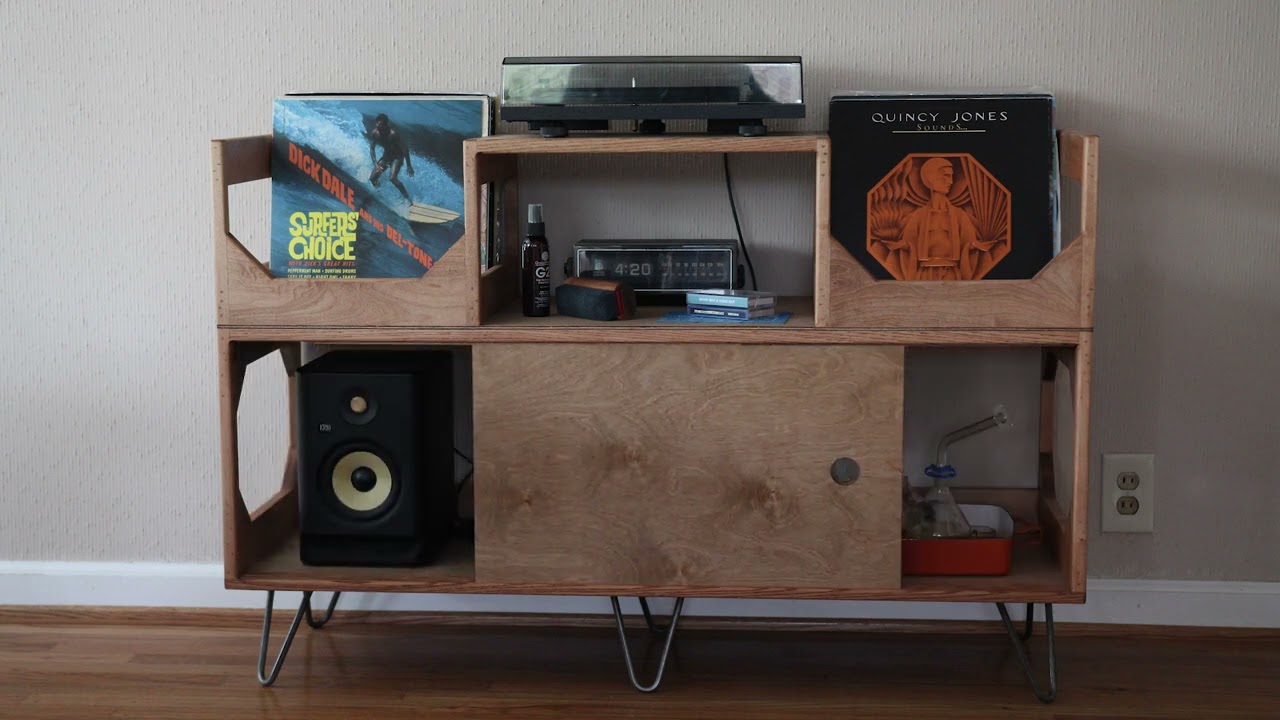 Cat's Scratching your Records? We gotcha covered. Irving Turntable Station with Sliding Door.