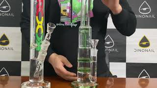 thedinonail.com--ROOR Double Honeycomb Glass Bong with 6-Arm Tree Perc
