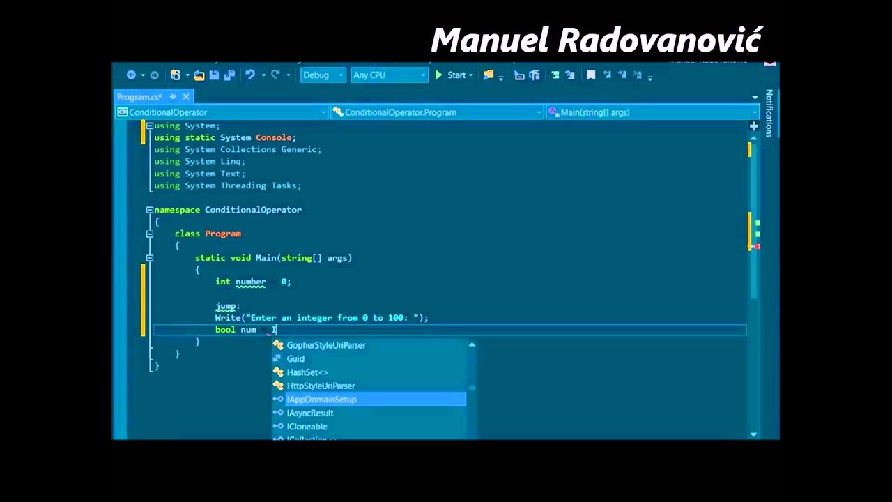 C# 6.0 Tutorial - Fundamentals - 8. Conditional Operator ?: - YouTube