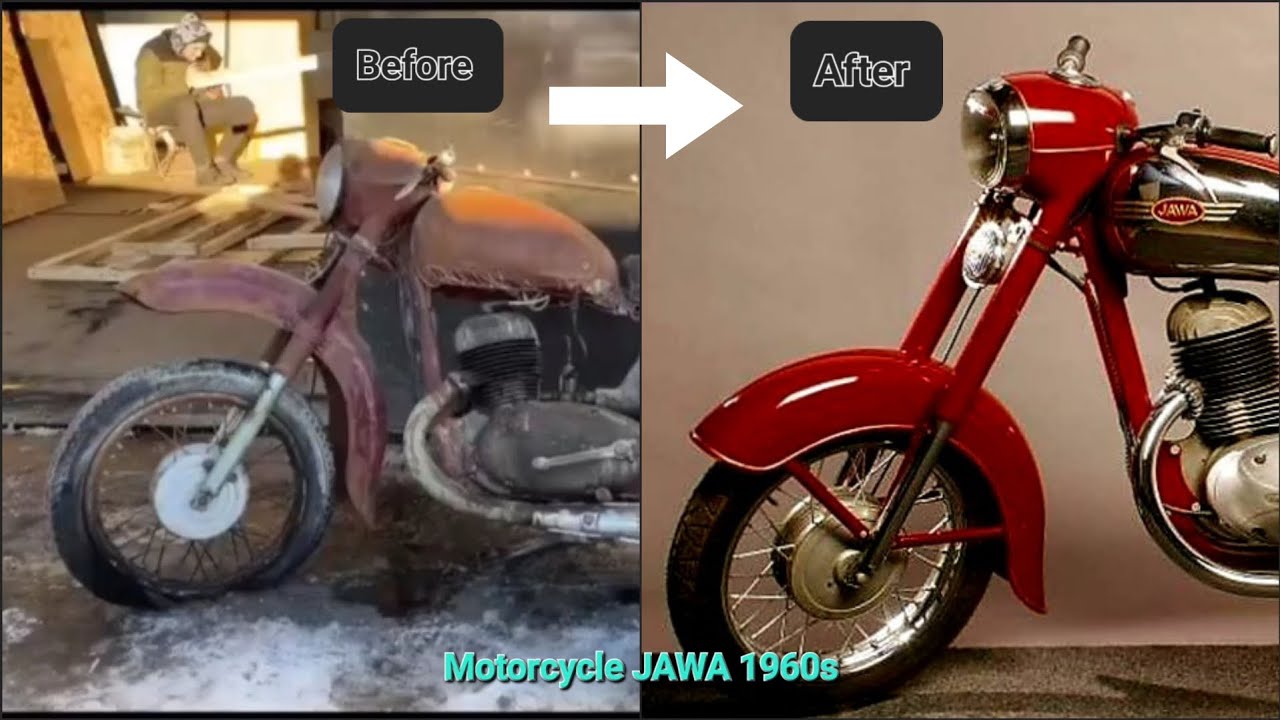 Restoration Abandoned Old Motorcycle JAWA From 1960s - Two Stroke ...