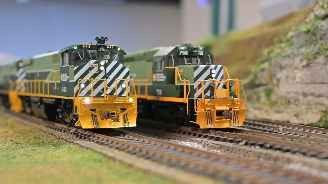 HO Scale BC Rail M420's Tackle Long Train with Midtrain Helpers YouTube