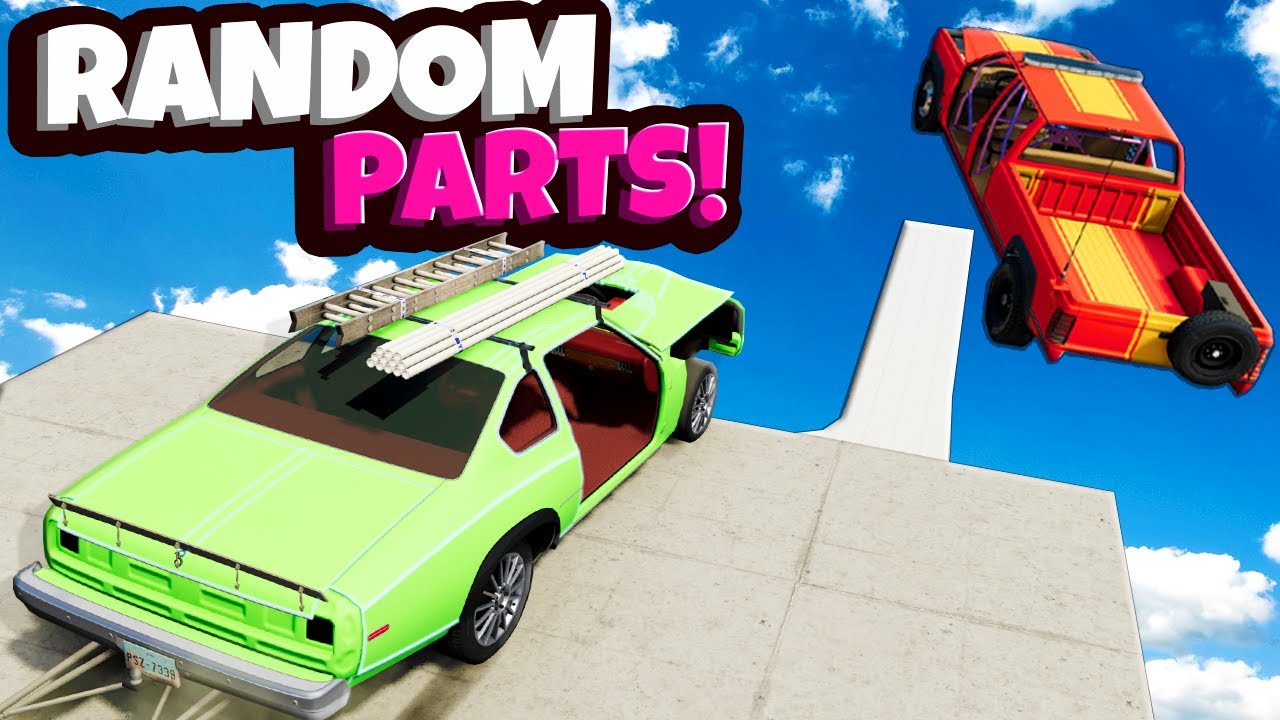 RANDOM PARTS CARS Vs MEGA RAMP is Pure PAIN in BeamNG Drive Mods! - YouTube