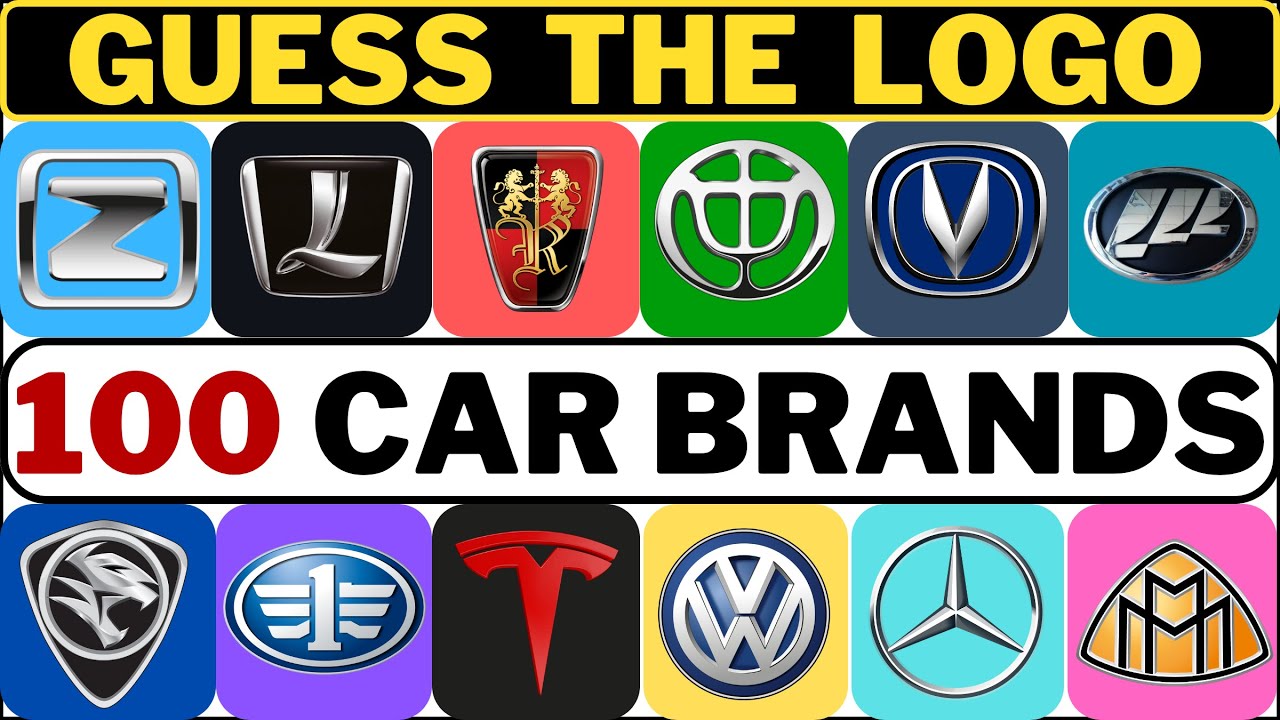 Guess the Car Logo Quiz - 100 Famous Car Brands - YouTube