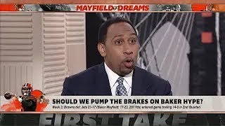 Stephen A , Max debate the Baker Mayfield hype  First Take  ESPN
