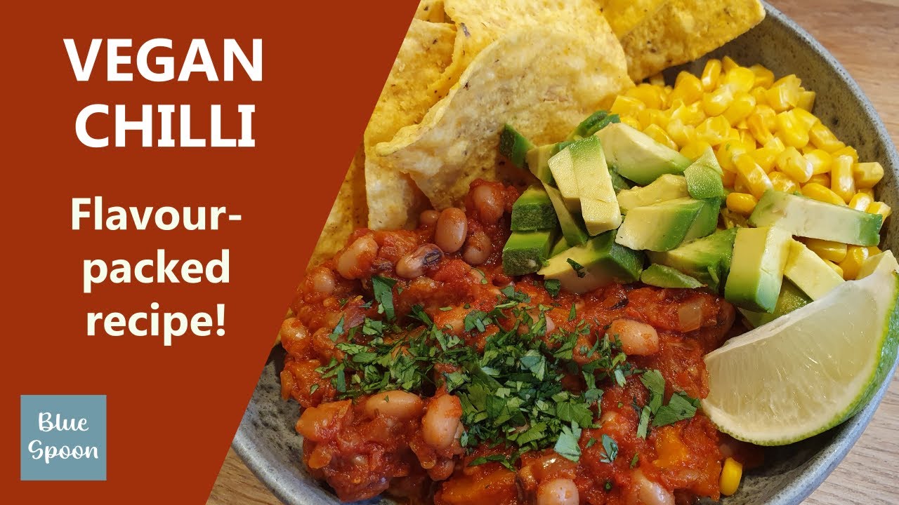Vegan chilli with black-eyed beans | Plant-based recipe | Comforting dinner | Freezer-friendly meal