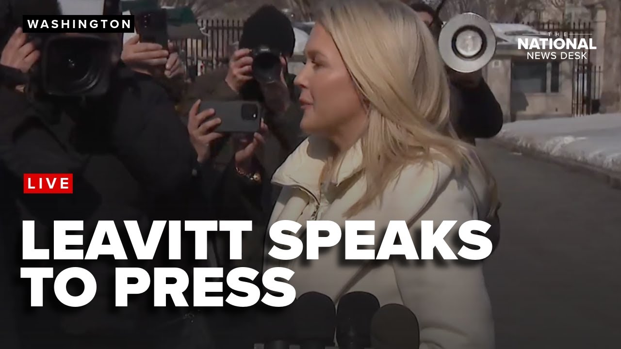 Press Secy. Karoline Leavitt speaks with press following Trump's meeting with the Pres. of Colombia