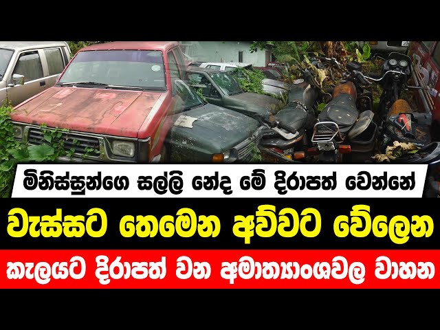 මිනිස්සුන්ගෙ සල්ලි නේද දිරාපත් වෙන්නේ | වැස්සට තෙමෙන අව්වට වේලෙන කැලයට දිරාපත් වන අමාත්‍යාංශවල වාහන