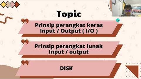 SISTEM OPERASI - MANAJEMEN INPUT / OUTPUT ( I/O)