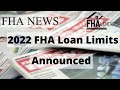 FHA Loan Limits for 2022 Announced