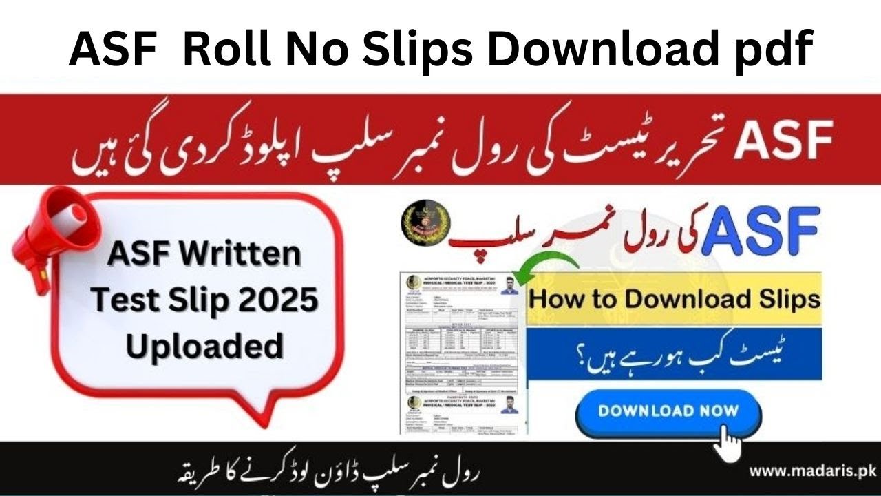 ASF Written Test Slip 2025 Download | ASF Written Test Date Out ...