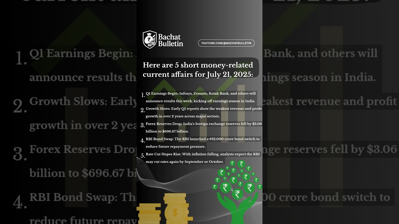 🔥 Today’s Top 5 Money Updates | 21 July 2025 | RBI, Stock Earnings, Forex Crash!