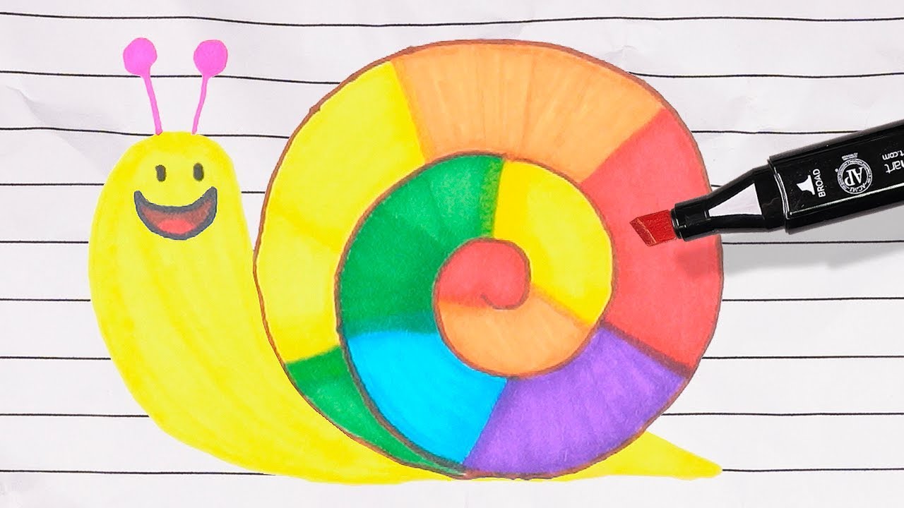 Радужная улитка рисунок