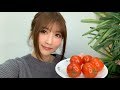 みずみずしいトマトを丸かじり／Tomato,Eating Sounds【ASMR】