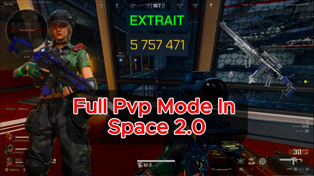 Full PvP mode in space! 1v3 clutch! 5,7 mil!
