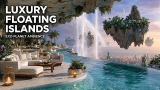 Luxury Floating Islands on Exo Planet | 432Hz Soft Ambient Water Sound screenshot 1