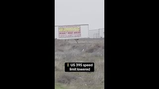 US-395 speed limit lowered: Apr. 14, 2026