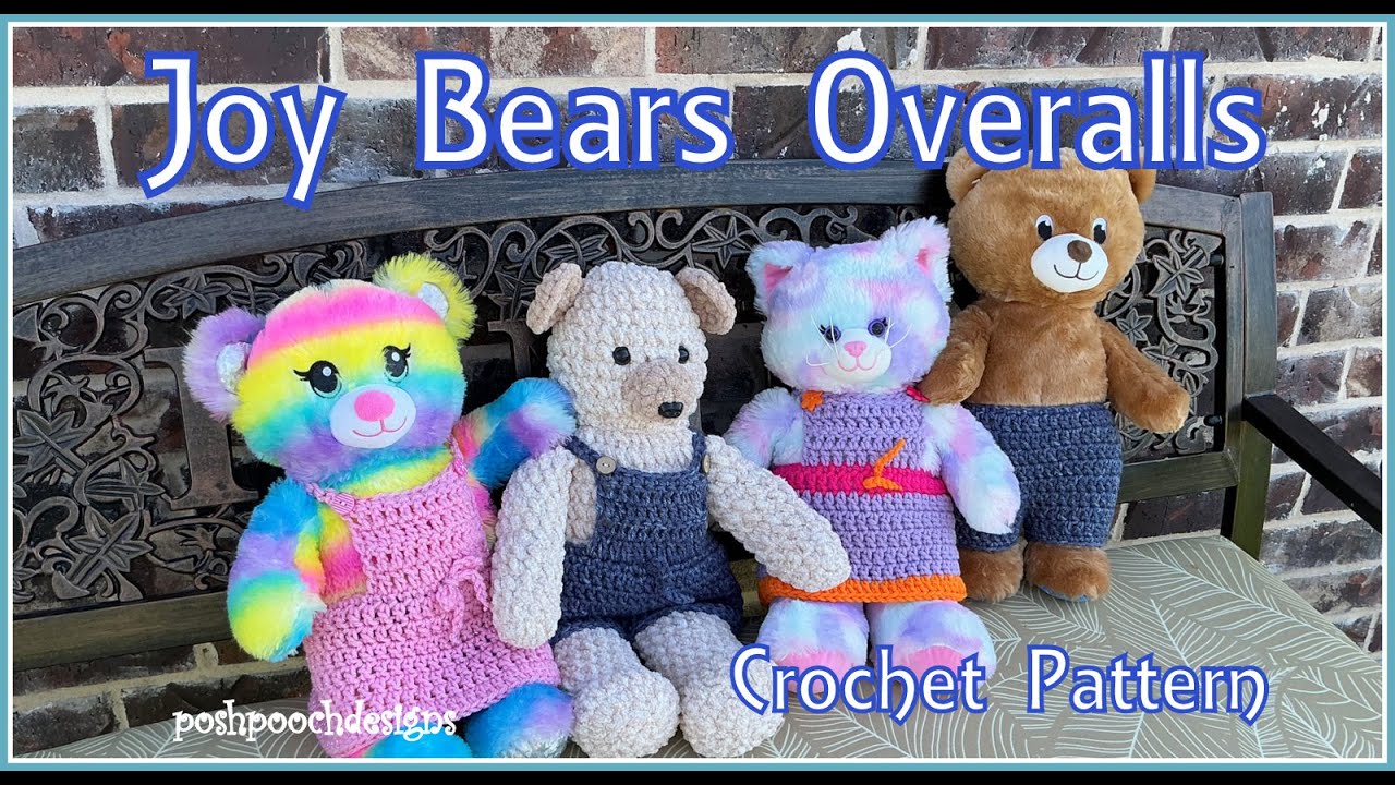 Научитесь вязать крючком комбинезон «Мишки радости» по схеме 