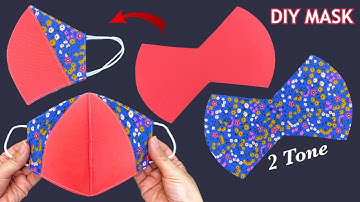 Diy 2 Tone Face Mask Easy Pattern Sewing Tutorial | New Style How to Make 2 In 1 Mask Making Ideas |