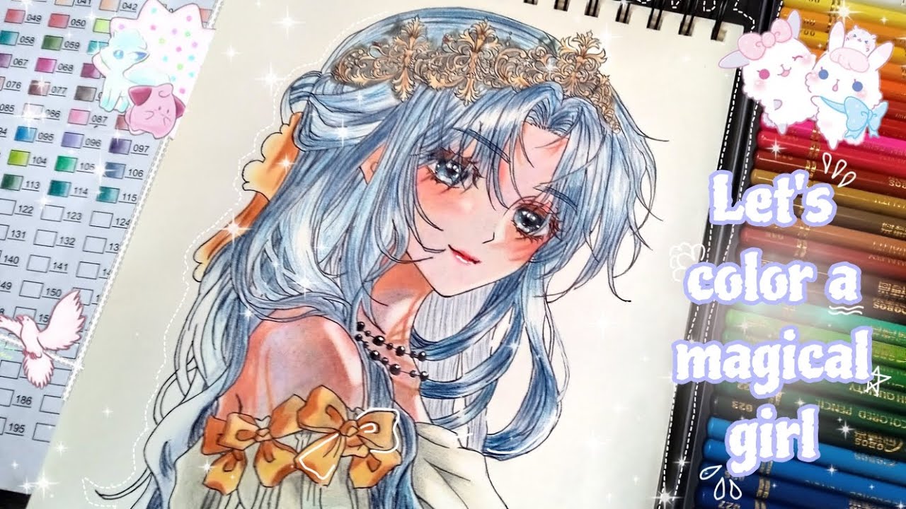 🪻Давайте дадим волю своей креативности и раскрасим эту очаровательную девчачью манхву! 🩵🫰